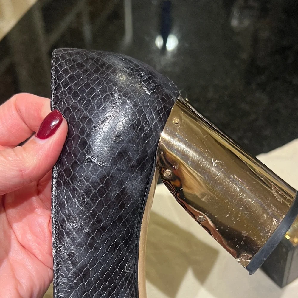 Tory Burch Black Heels with Gold Accent